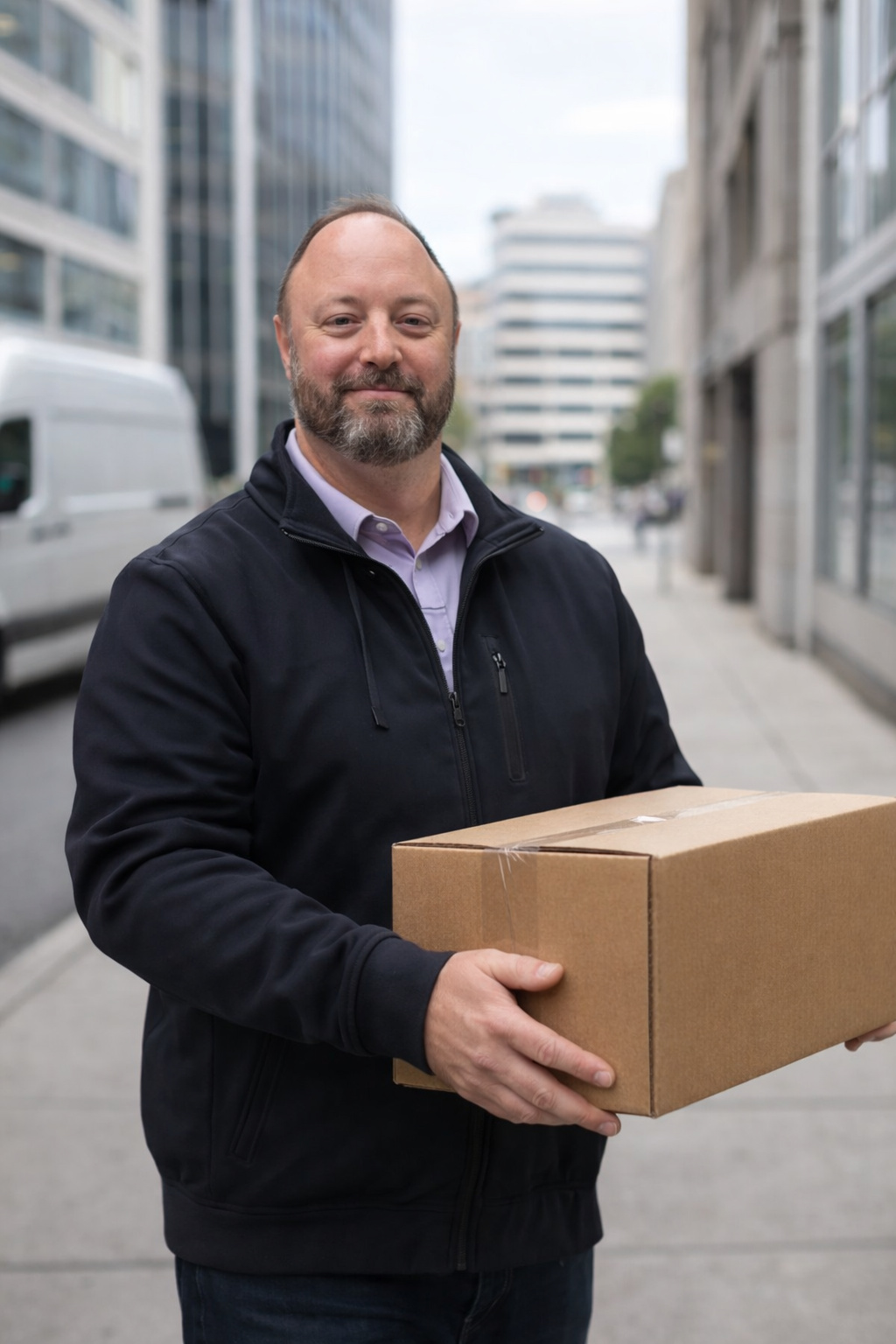 Daily Direct Courier professional with package